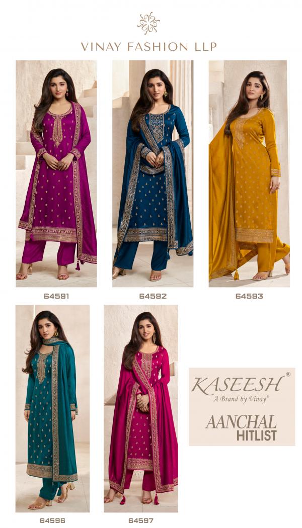 Vinay Kaseesh Aanchal Hitlist Silk Designer Salwar Kameez Collection